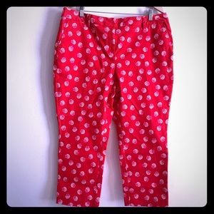 New Lands’ End Coral Mid Rise Pants Sz 16P